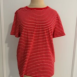 J. Crew Red and White Striped Vintage Jersey, M, NWT